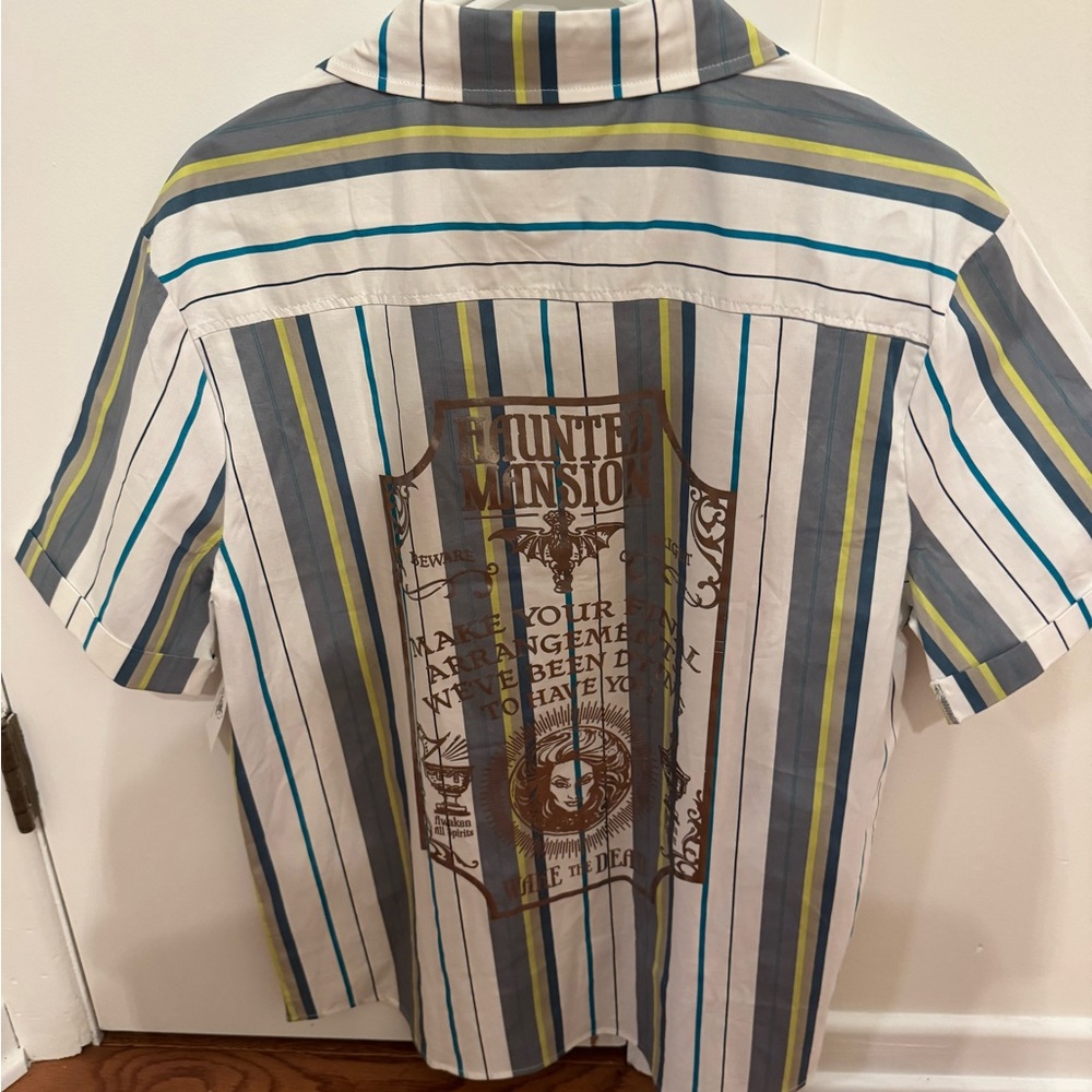 Disney Haunted Mansion Striped Shirt - Gray, White, Blue, Yellow